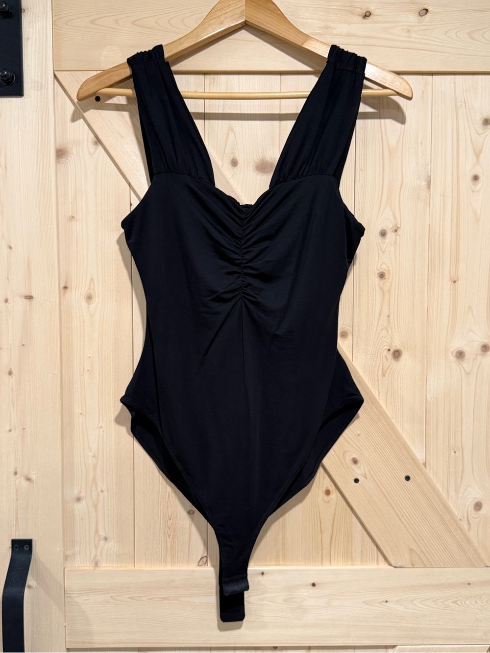 NWT Ted Baker Eimma Ruched Front Bodysuit in Black, Size 3 (Large)
